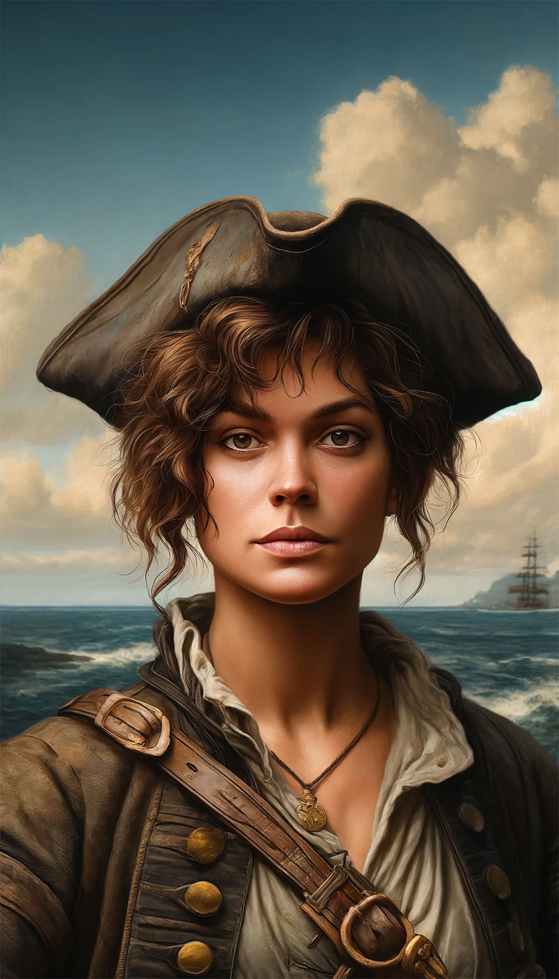 Retrato de la pirata inglesa Mary Read