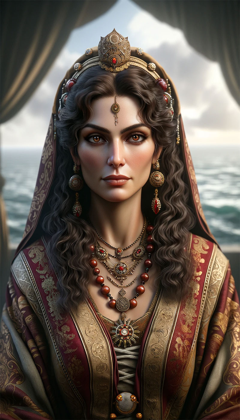Retrato de la reina pirata marroquí Sayyida al Hurra